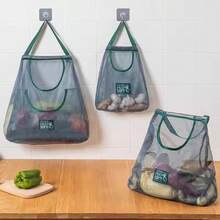Organizadores de cocina Bolsa de malla reutilizable Bolsa de almacenamiento colgante montada en la pared Red para frutas y verduras Accesorios de cocina - Ver 1