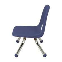 FDP 14749-NV - Silla escolar apilable de 8 pulgadas asiento de estudiante con patas de acero chapado en cromo y deslizadores de bola; para guardería preescolar y educación en el hogar color azul - Marino - Ver 3