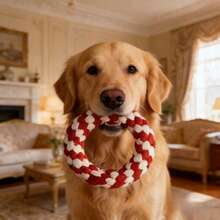 1pc Durable Dog Chew Toy - Donut Shaped Dental Cleaning Interactive Toy, Suitable For Medium & Small Dogs - Multicolor - View 10