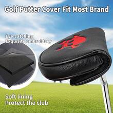 1 DF3 Putter Head Cover - Skull Style Putter Cover | Premium PU Golf Putter Cover | Magnetic Closure | Fits Most | Unisex Fun Golf Accessory | Compatible With DF3 | Durable Golf Club Head Protector - متعدد الألوان - مشاهدة 7