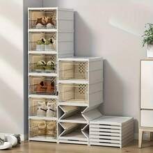 3/6/9/12-Layer Foldable Shoe Storage Box - Easy to Set Up, Space-Efficient - Sturdy White Container, Integrated Design, Dust-Resistant, Easy to Assemble, Perfect for Organizing Your Home, Bedroom, Or Entryway. - Übersicht 4