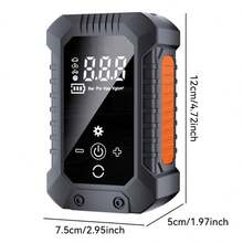 Compresor de aire inteligente de 150 psi, inflador de neumáticos portátil con inflado rápido y apagado automático, accesorios/esenciales/regalo para automóvil (equipado con batería de ión de litio de 7.4V 2000mAh) - modelo inalámbrico - Ver 8