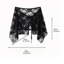 1件不对称纱线半身裙，蕾丝优雅纱线半身裙，百搭背心裙设计 - 彩色 - 查看 2