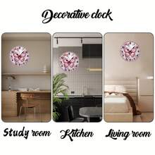 Diamond Butterfly Design - 1 Piece 10inch European And American Style Round Silent Wall Clock - Battery Not Included, Silent Wall Clock, Adds A Joyful Touch To Your Study Or Living Room, A Perfect Gift For Friends And Family,Battery Operated Wall Clock,Battery Wall Clock,Silent Wall Clock,Reloj De Pared,Room Decor,Clock - Style 1 - View 9
