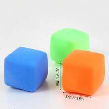 10个随机颜色方形减压球，弹性挤压球，拉伸减压软球，感官手指玩具，缓解焦虑小工具，适合生日派对礼物，可用作扭蛋填充物，成人穴位按摩减压器，派对小礼物，弹力球，弹力球玩具，针织派对装饰，挤压球 - 送给家人和朋友的最佳礼物（颜色随机） - 多色 - 查看 3