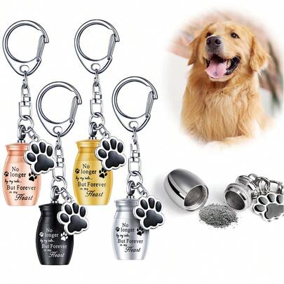 1 Pc Pet Urn Keychain Pet Urn Keychain Dog Urn Memorial Small Pet Urn Dog Cat Urn 4 Colors Pet Urn Jewelry Paw Pendant