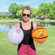 1 pièce Nouvelle balle de sport gonflable en PVC - Baseball, Football, Basket-ball, Rugby, Extérieur, Fête de plage, Ballon d'eau - Interactive, idéale pour les amis, la famille, les anniversaires, les fêtes - Cadeau parfait pour les garçons, les filles, les hommes, les femmes - Multicolore - Voir 6