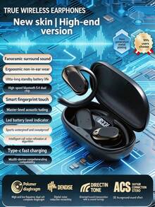 The Wireless Bluetooth Earphones Have Excellent Sound Quality, Support Automatic Pairing, Long-Lasting Battery Life, High-Quality Sound Effects, Lightweight And Waterproof, Suitable For Fitness, Playing Ball, Outdoor Sports And Running Scenarios. - 黑色 - 查看 3