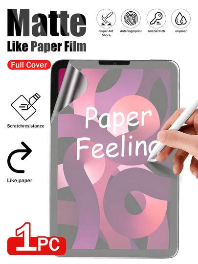 XINHONGYU Shockproof Tablet Screen Protector Case 1pc Tablet Screen Protector, Thick Edge Curve, Anti-Scratch Anti-Drop Full Screen Coverage, Strong Anti-Fingerprint, Sensitive Touch, Soft Film Not Glass, Matte Paper-Like Film, Compatible With IPad 11th Gen 2025 A16/ 10th Gen 10.9inch/ Air 13 11 M4 M3 M2 2025 2024/ Pro 12.9inch/Mini 2024 Easter Spring Gift