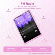 SWOFY 64GB 蓝牙 5.3 MP3 播放器，2.4 英寸触摸屏，便携式数字音频播放器，带高清扬声器、FM 收音机，支持最大 512GB 存储卡 - 查看 7