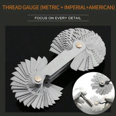 Calibre de rosca unificado métrico, imperial y estadounidense, calibre de paso de 55 grados y 60 grados, adecuado para medición industrial