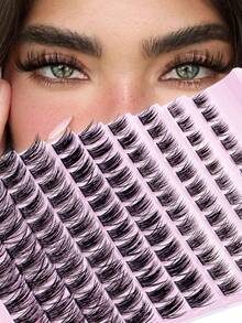 120片DIY睫毛嫁接片，柔软日常款，单根嫁接，适合在家轻松打造完美睫毛妆容，假睫毛 - C - 查看 1