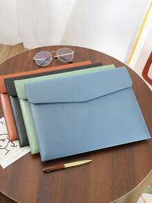 Large Capacity Leather Document Folder, Business Meeting File Bag, Office Document Organizer, Student Test Paper Holder - Single Piece - View 4