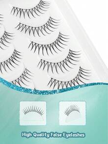 10对韩式U型女团假睫毛，清纯迷人偶像风假睫毛，自然逼真假睫毛 - 黑色 - 查看 6