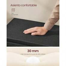 VASAGLE Banco Zapatero de 3 Niveles con Estantes Ajustables Puertas y Cojín 35 5 x 101 x 52 5 cm Negro Tinta y Gris Cemento MLSB044B01 - Negro Tinta  Gris Cemento - Ver 5