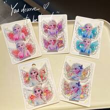 5pcs Crystal Sofa Clips, Wing Princess Hair Clips, Cartoon Pattern Hair Clips, Bangs Clips, Suitable For Daily Wear And Gifts, Cute Hair Accessories, Party Favors - Multicolor - View 1