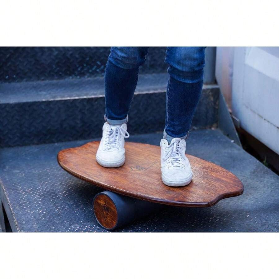 tabla de equilibrio - entrenador de equilibrio, entrenador de estabilidad, core, uso sobre losa, no resbala. BOB BOARD NATURAL (Roller 12, Flat, Natural) - por defecto - Ver 1