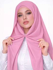 1 chiếc khăn trùm đầu chiffon 3 trong 1 tiện dụng, có nam châm tích hợp và mũ lót bên trong - Không cần ghim, không trượt, dễ dàng đội chỉ trong vài giây. Thích hợp để phối cùng áo Abaya hàng ngày, tham gia các hoạt động ngoài trời, cầu nguyện và hành hương. - Nhiều màu - Xem 8