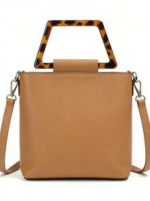 Trapezoidal Diy Decorative Bag Straps, Leopard Print Element Trapezoidal Bag Strap, Imitation Leopard Print Trapezoidal Bag Strap, Flat Resin Handbag Strap, Strong Load-Bearing Capacity Bag Accessories - Hard Hand-Held, Decorative Wallets, Crochet Handbags - Stylish, , Versatile,Suitable For Gift Boxes - A - View 6