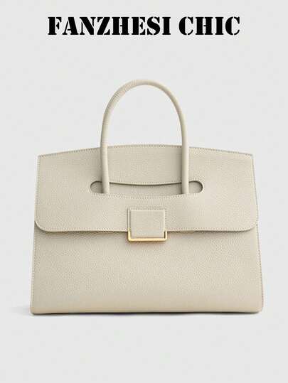 Detta är en snygg och enkel axelväska, tillverkad av PU-tyg, med enkel och trendig design och dubbla handtag. Läppstift, nycklar och kosmetika kan förvaras inuti. Lämplig för kvinnor som pendlar, shoppa, dejtar eller använder vardagsbruk.