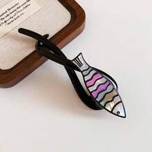1个亚克力鱼形发夹 - 黑色 - 查看 6