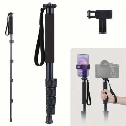 Chân máy đơn 61 inch này được làm từ hợp kim nhôm. Nó có 5 đoạn điều chỉnh độ cao, nhẹ và dễ mang theo. Đây là phụ kiện máy ảnh phù hợp với máy ảnh không gương lật và máy ảnh DSLR, và rất dễ mang theo. Nó cũng thích hợp cho các hoạt động như leo núi.