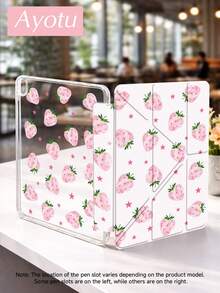 Ayotu 粉色星形草莓保护套，兼容 iPad A16、iPad Pro 13/12.9/11、iPad Air 11/13、iPad mini、iPad Air 11 英寸、Kindle（第 11 代，2024 年发布）、Kindle Paperwhite（第 12 代，2024 年发布） - 彩色 - 查看 3