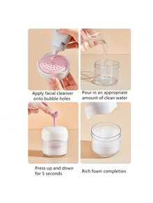 1个手持式泡沫洗脸杯，采用不含邻苯二甲酸酯的塑料制成，可独立站立，神奇泡沫分配器，可轻松制作泡沫洗脸液 - 起泡杯 - 查看 6