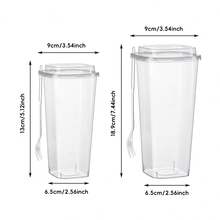 Aimall 50PCS Fruit Tea Cup With Lid And Fork Large Capacity 650/960ml Drink Takeaway - Transparent - View 3