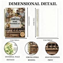Amish Family Apothecary Notebook - Vintage Herbal Medicine Book, Contains Herbal And Plant Elements, Traditional Remedies Suitable For Modern Emergencies, Herbal Medicine Book, Herbal Guide, Classic Design, Durable Cover, High-Quality Paper - 1PC - 查看 3