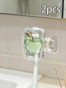 可爱水晶苹果图案牙刷套收纳盒，透明便携牙刷头套，防水防尘牙刷盒，保护您的牙刷，牙刷盒，旅行牙刷收纳盒 - 彩色 - 查看 14