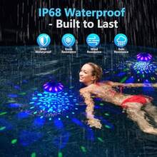Rechargeable Floating Pool Lights 2 Pack - Pool Light that Float with Vibrant RGB Colors IP68 Waterproof Pool Lights Upper and Lower Color Changing Floating Led Lights for Pond Bathtub and Party - Paquete de 2 - Ver 4
