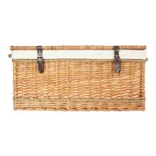 Red Hamper 72cm Double Steamed Rope Handled Wicker Trunk - White - View 2