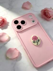 1个创意粉色玫瑰渐变镂空手机壳，兼容 11/11 Pro Max/12/12 Pro/12 Pro Max/13/13 Pro/13 Pro Max/14/14 Plus/16 Pro Max/17 Pro Max、Galaxy S26 S25 S24 S23 S22 Ultra、14C、Moto G系列、C55 - 粉色 - 查看 2
