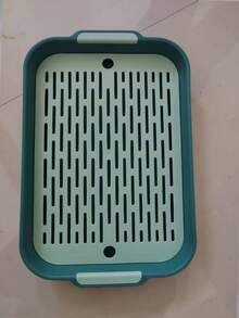 1pc PP Material Double-Layer Square Pet Litter Box, Removable & Washable, Suitable For Rabbits, Guinea Pigs & Other Small Pets, All Season - Multicolor - View 5