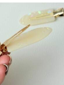 2pcs/4pcs Acetate Material Seamless Hair Clips, Mermaid Side Bangs Claws, Duck Mouth Clips, Makeup Bangs Clips, Delicate Small Hair Accessories - Multicolor - View 7