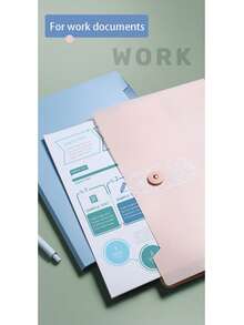 1pc 5-Slot Transparent File Folder, Student Test Paper Storage Bag, A4 Multi-Layer Document Organizer - Multi-layer Folder - View 5