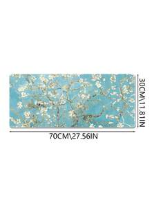 Extended Game Mouse Pad, XL Large Keyboard Mouse Pad, With Stitched Edges, Durable Non-Slip Rubber Base Mouse Pad, Suitable For Home Office Work, Van Gogh Almond Mouse Pad, Oil Painting Mouse Pad-Large Non-Slip Flower Table Pad For Office Decoration, PC, Notebook Computer - View 14