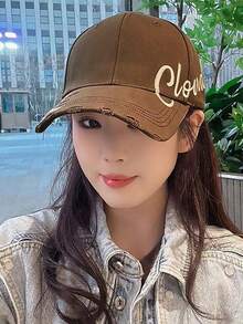 Mũ lưỡi trai unisex, kiểu Hàn Quốc in chữ, vành rộng, chóp cao, mũ bóng chày, mũ chống nắng mùa hè, thời trang đa năng. - A - Xem 6