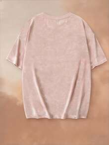 Áo thun tay ngắn cổ tròn nhuộm màu tie-dye, kiểu dáng đơn giản, thời trang, in chữ hình quả anh đào ngọt ngào, mẫu mới mùa hè, đa năng, phù hợp cho nữ, màu hồng. - Hồng - Xem 4