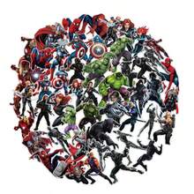 Marvel 50 miếng dán chủ đề Avengers, dùng để dán bình nước, điện thoại di động, máy tính xách tay, vali, đồ chơi, tự làm đồ trang trí, dán hình hoạt hình. - Nhiều màu - Xem 1