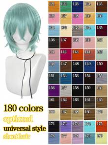 Peluca de 12 pulgadas para festival de música, fiesta de cosplay, personaje de película famosa, peluca de estilo profesional, fibra corta resistente al calor y cómoda, adecuada para principiantes, ideal para vacaciones, carnavales, conciertos de música, convenciones de anime, moda de fiesta. Pelucas naturales (varios colores disponibles) - Dos Tonos - Ver 7
