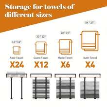 Wall-Mounted Towel Rack With Wooden Shelf Easy Installation Includes All Hardware Multi-Purpose Towel Organiser For Bathroom Kitchen Entryway Small Flat Home Daily Organisation - 黑色 - 查看 3