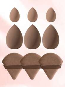 41件套化妆工具套装，包括：25支化妆刷套装+6个迷你化妆海绵+3个化妆海绵+3个迷你气垫粉扑+3个三角粉扑+1个化妆刷清洁工具，一应俱全，新手友好 | 方便旅行携带，送礼佳品 | 新手/女性的完美之选 - 彩色 - 查看 12