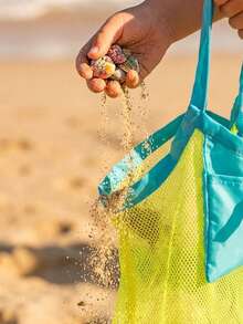Geantă de plajă, mărime pentru nisip, geantă de plajă din plasă extra mare pentru femei, geantă de depozitare a apei, geantă de joacă, geantă de plajă, pliabilă, pentru vacanțe în familie, vacanțe de vară, sală de sport și articole esențiale pentru piscină - Multicolor - Vizualizare 3