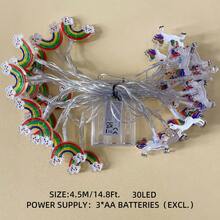 1pc Painted Unicorn Decorative String Lights Suitable For Bedroom, Living Room, Party, Home, Party Decoration, Fireplace [Battery Not Included] - White - View 12