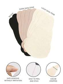 30-Pack, Non-Woven Disposable Nipple Covers, Black Gourd-Shaped Non-Woven Breast Pads | Strapless, Self-Adhesive, Skin-Friendly, Invisible, Comfortable, Anti-Sagging, Anti-Protrusion - Multicolor - View 3