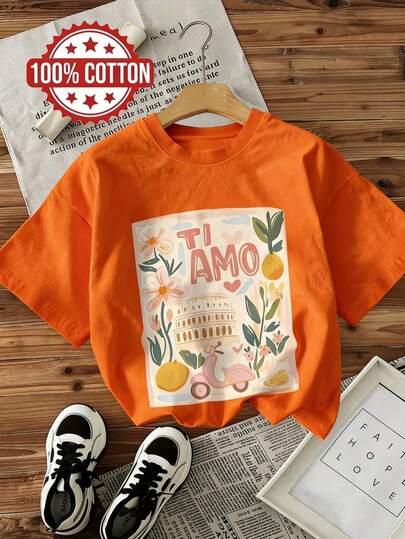 Oversized-Tops für Frühling/Sommer, 100 % Baumwolle, Kurzarm-T-Shirts für Damen, fröhlicher Zitronen- und Elektroauto-Burg-Print, einfarbig, Rundhalsausschnitt, weich und bequem, lässig, Streetwear, Y2K, Strand, Abschlussfeier, Urlaub, Top, Sommer, Frühling, T-Shirt, Fitnessstudio, Sport, Party-Top, Bluse, römisch, Vintage, Karneval, Valentinstag, Maija, Damenoberteile, Frühlingsoutfit, Jersey, Winterkleidung für Damen, Sommerkleidung für Damen, lustige T-Shirts, Urlaub, Strand, lässig, süße Tops, schwarzes Top, weißes Top, Sommertops, Frühlingsmode für Damen, Osterkleidung für Damen, Karneval, alle Jahreszeiten, Büro/Lounge/Zuhause/minimalistisch, Western-Stil für Damen, Outfits, amerikanischer Retro-Stil, Unisex, Oberbekleidung, Herbst, Plus-Size-Damenmode, Valentinstag, Karneval, Sommertop, Musikfestival, orangefarbenes Top