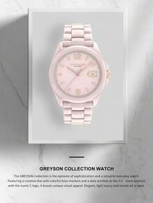 Coach Đồng hồ nữ GREYSON Series, vỏ màu hồng, dây đeo gốm màu hồng, mặt số màu hồng. - Hồng - Xem 3