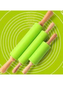 Silicone Non-Stick Rolling Pin For Dumpling Wrappers, Household Baking Roller With Handle - Multicolor - View 1